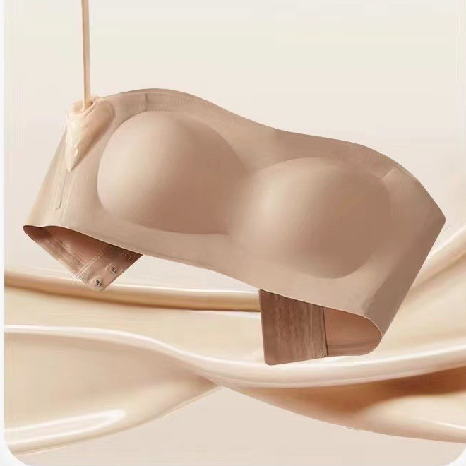 💞Womens Strapless Bras Push Up Bandeau Bra Non Slip Wireless Supportive Padded Bras Seamless Comfortable Tube Jelly Bras
