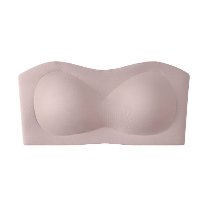 💞Womens Strapless Bras Push Up Bandeau Bra Non Slip Wireless Supportive Padded Bras Seamless Comfortable Tube Jelly Bras