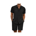 Men's Casual Linen Short‑Sleeve 2‑Piece Set